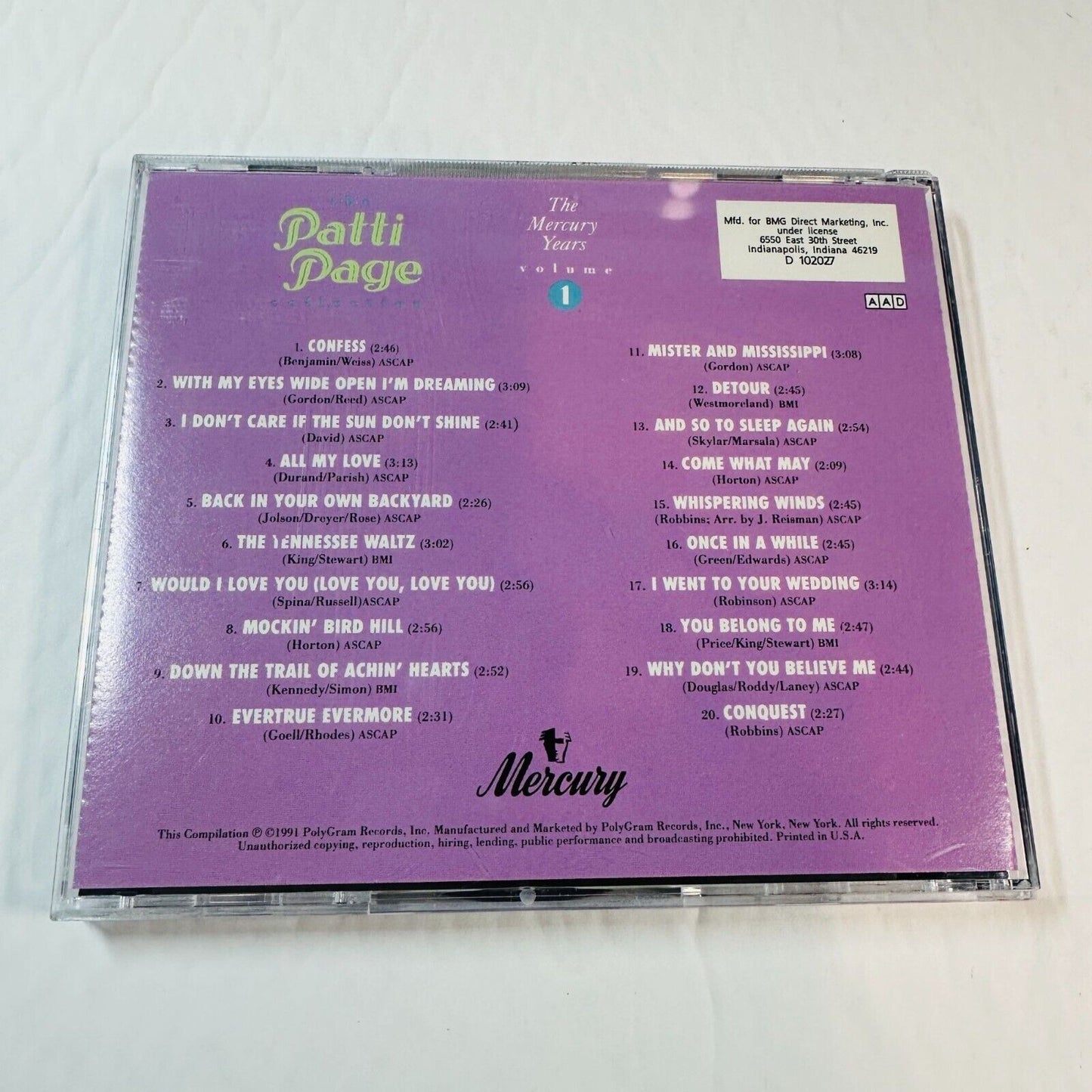 The Patti Page Collection: The Mercury Years Volume 1 CD