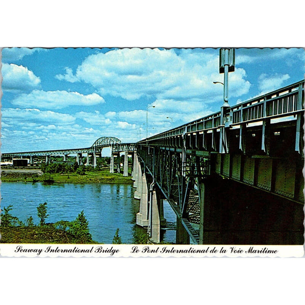 Vintage Seaway International Bridge Postcard Ontario Canada