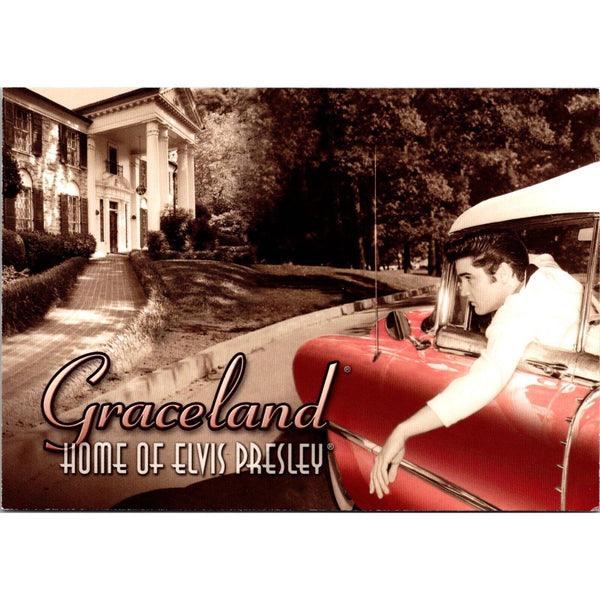 Vintage Elvis Presley Graceland Postcard Memphis TN Pink Cadillac