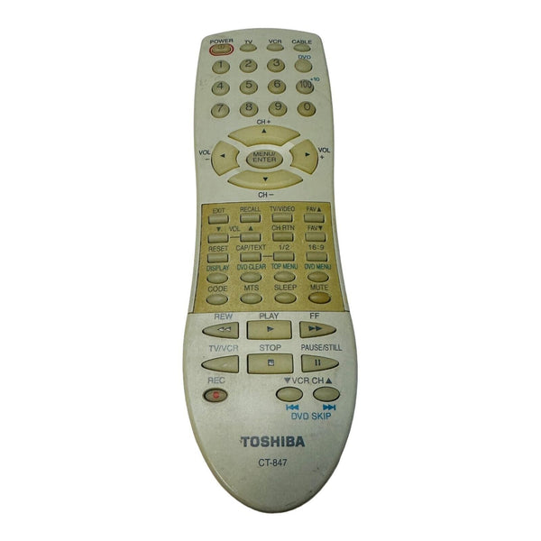 Toshiba CT-847 Universal Remote Control For TV/DVD/VCR