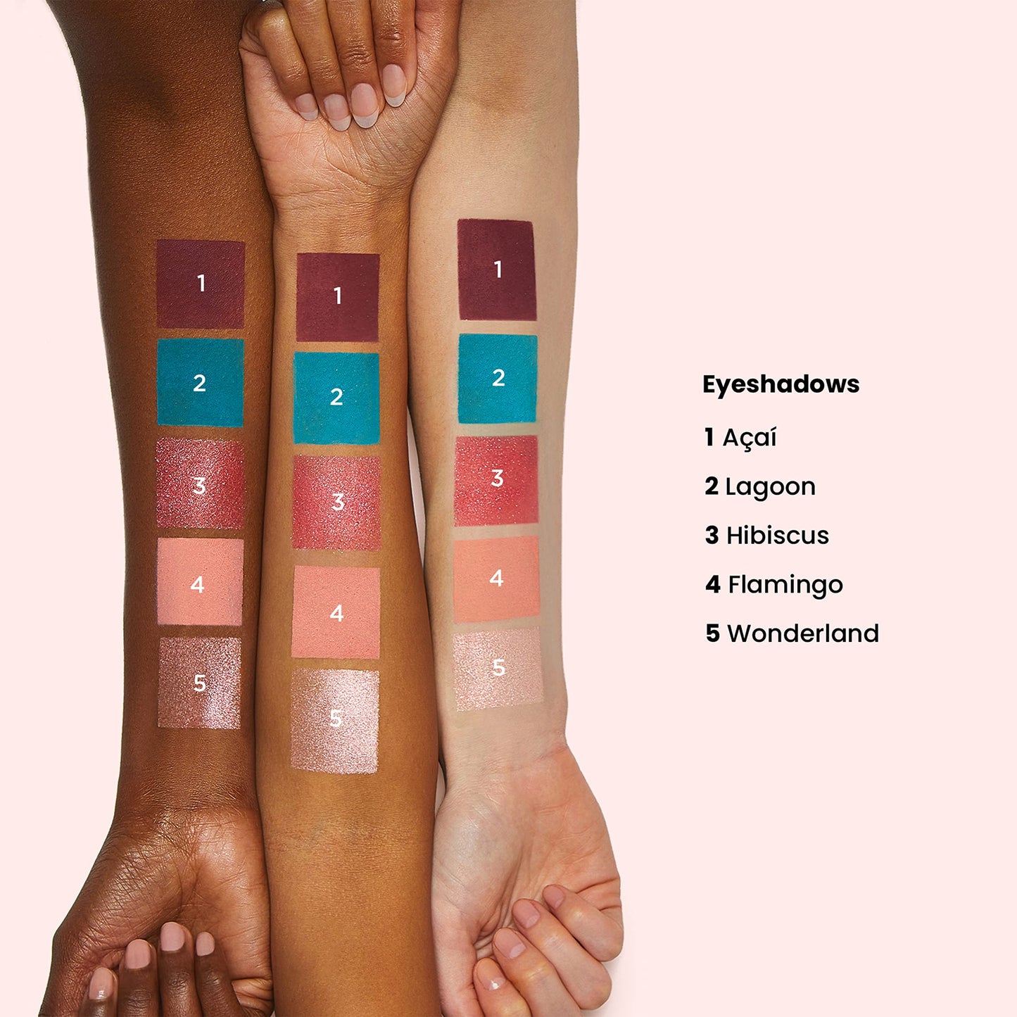 JOAH Beauty Flamingo Garden Cheek and Eyeshadow Palette Highlighter FGEP01