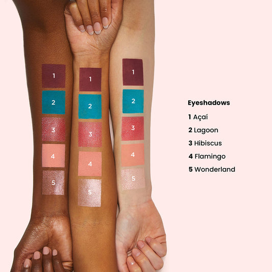 JOAH Beauty Flamingo Garden Cheek and Eyeshadow Palette Highlighter FGEP01