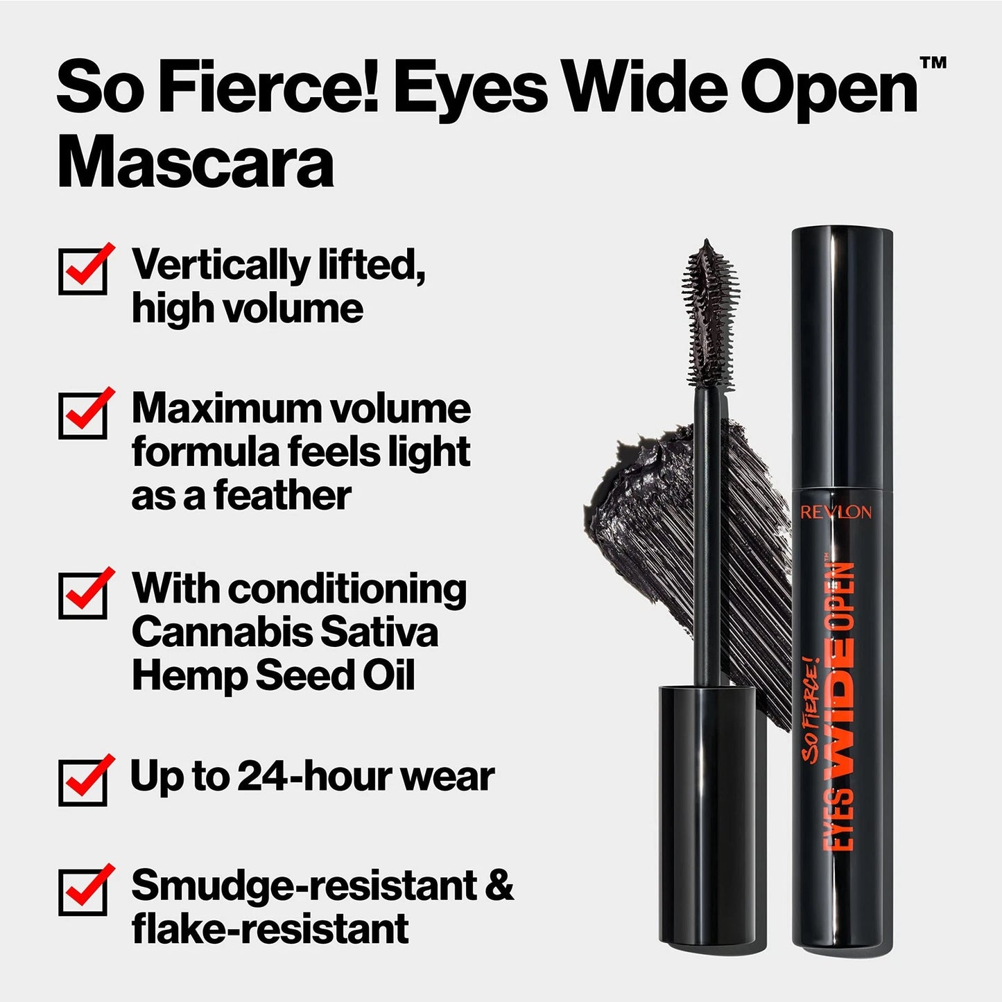 Revlon So Fierce Eyes Wide Open Mascara Push-up Brush 103 Black Brown 0.24 fl oz