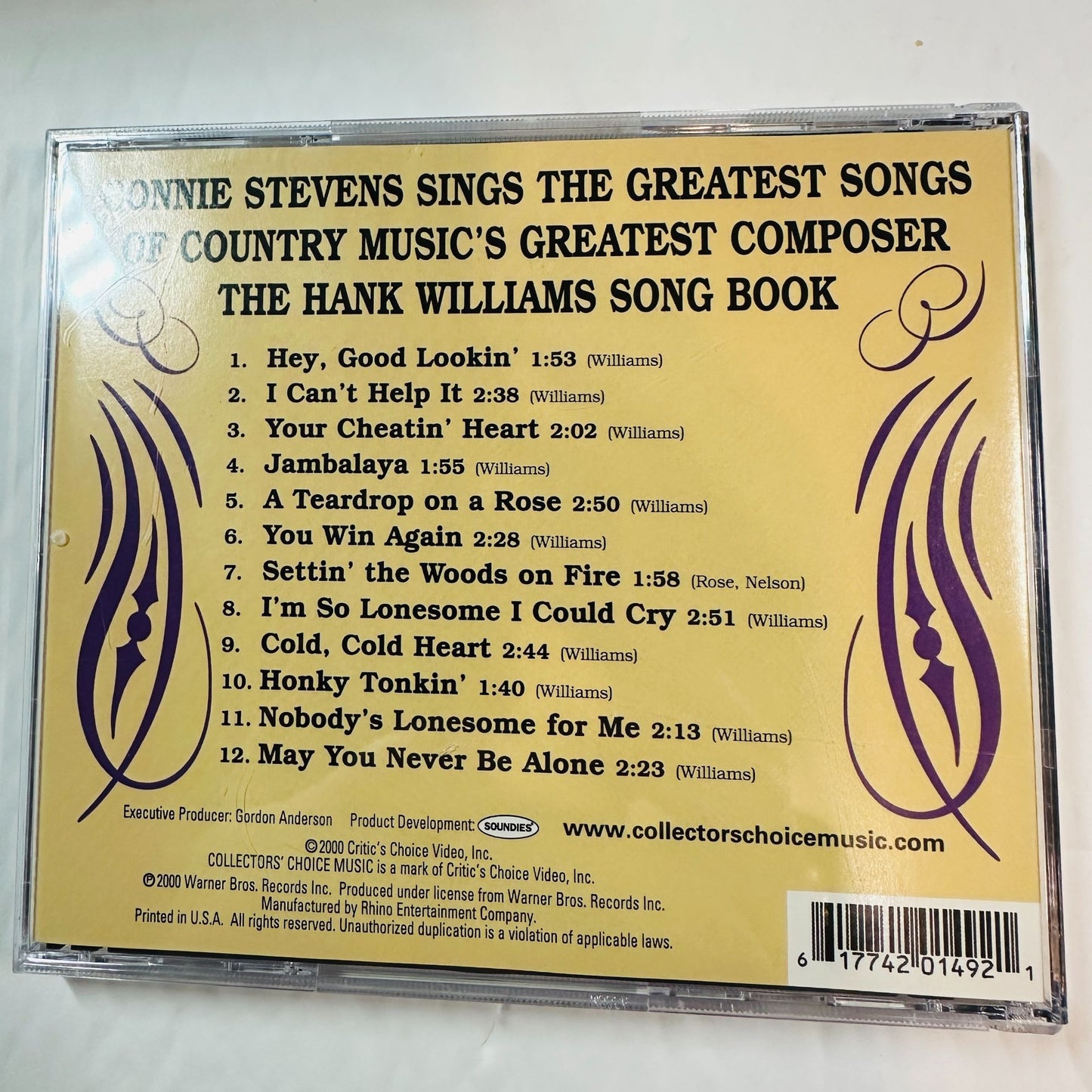 Connie Stevens The Hank Williams Song Book CD