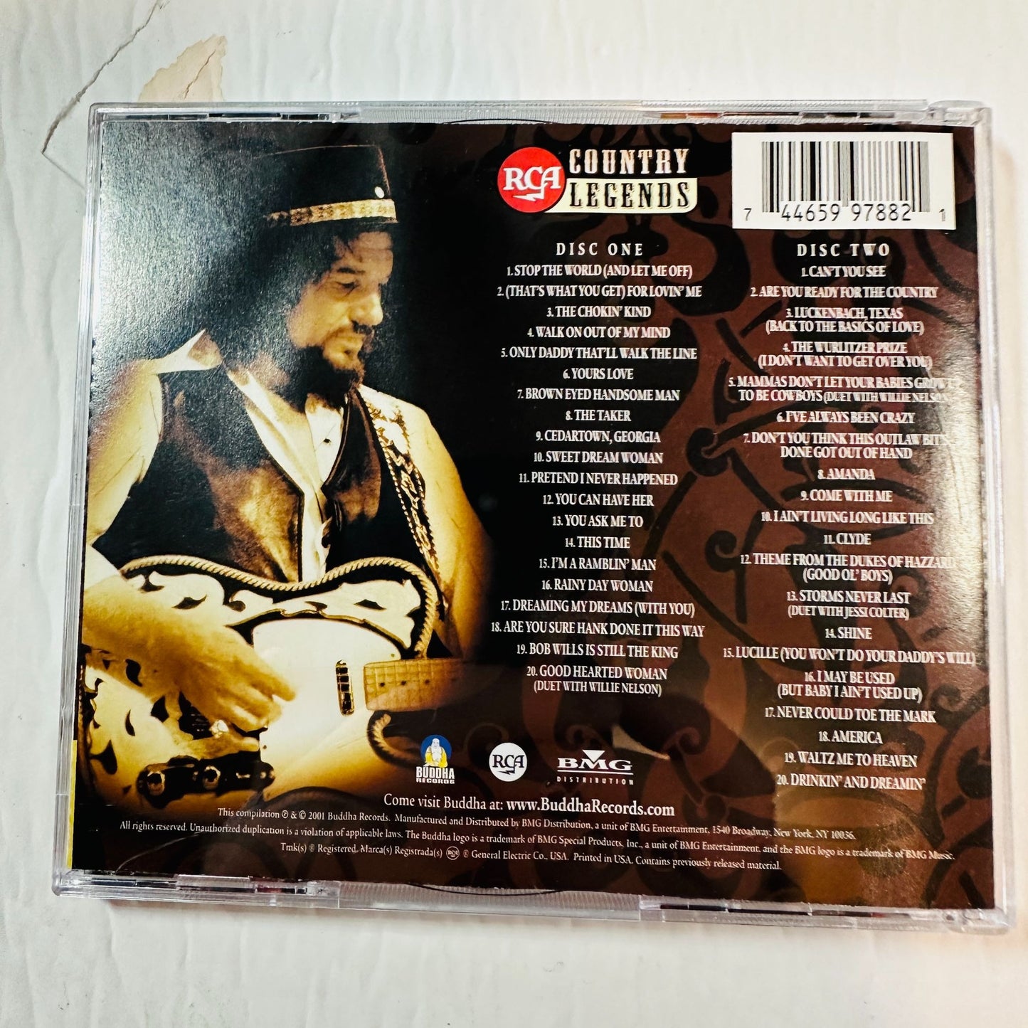 Waylon Jennings Country Legends 2-Disc CD Set RCA Records 2001