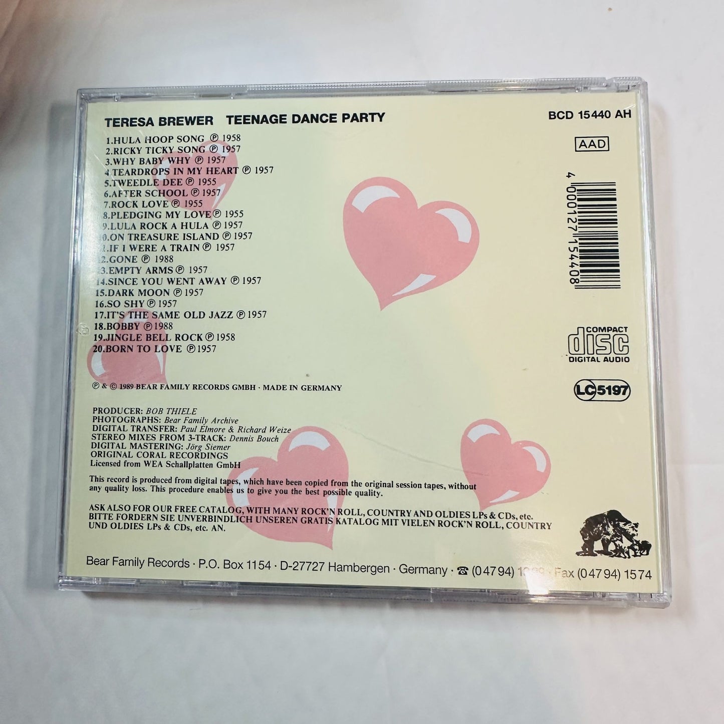 Teresa Brewer Teenage Dance Party CD