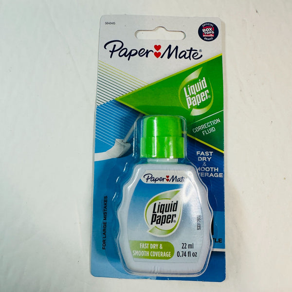 Paper Mate Liquid Paper Correction Fluid 22ml Fast Dry Smooth Coverage White