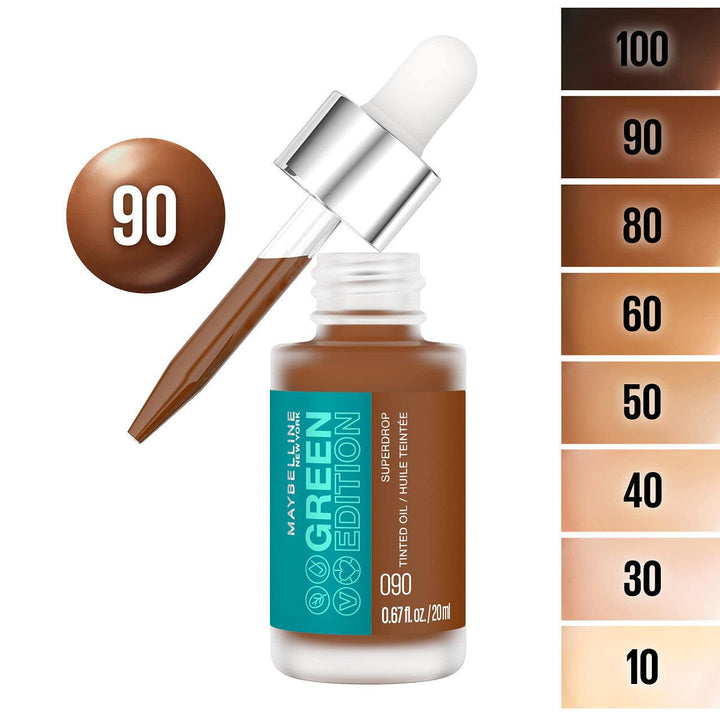 Maybelline Green Edition Superdrop Tinted Oil Base Makeup 090 - Suthern Picker