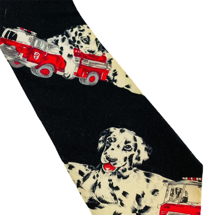 One Of A Tie Fire Truck & Dalmatian Dog Men's Tie - Suthern Picker