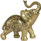 Elephant 10 Inch Sculpture Figurine Desktop Table Top Ornament Champagne Gold - Suthern Picker