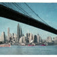Imposing Towers Of Manhatten Skyline Vintage Postcard Bridge United Air Lines - Suthern Picker