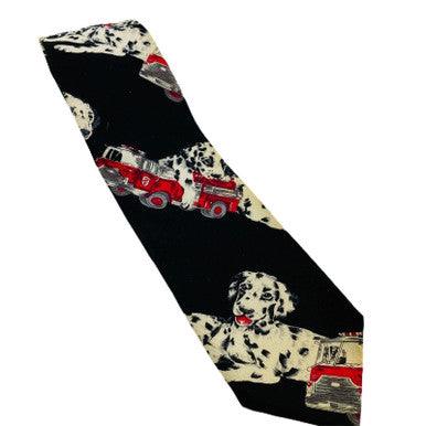 One Of A Tie Fire Truck & Dalmatian Dog Men's Tie - Suthern Picker