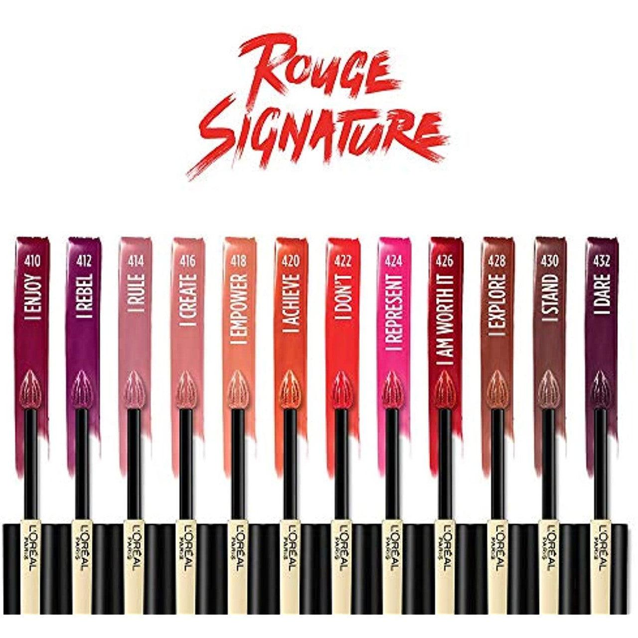 L'Oreal Paris Makeup Rouge Signature Matte Lip Stain Enjoy 410 - Suthern Picker