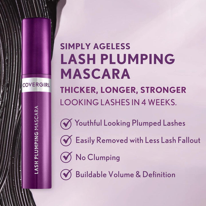 COVERGIRL Simply Ageless Lash Plumping Mascara #115 Dark Brown Pack of 1 - Suthern Picker