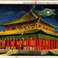 Golden Temple Of Jehol By Night Vintage Linen Postcard Chicago World's Fair 1939 - Suthern Picker