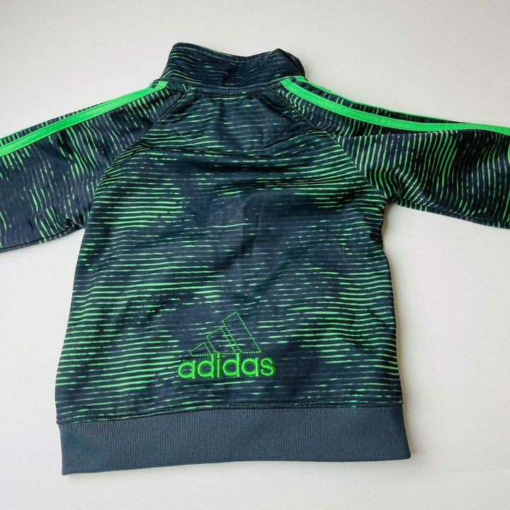 Adidas Jogging Top Jacket Boys 24M Green Black Long Sleeve LS NWOT Zip Up - Suthern Picker