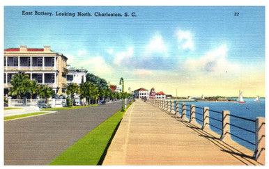 East Battery Looking North Charleston South Carolina Vintage Postcard Standard - Suthern Picker