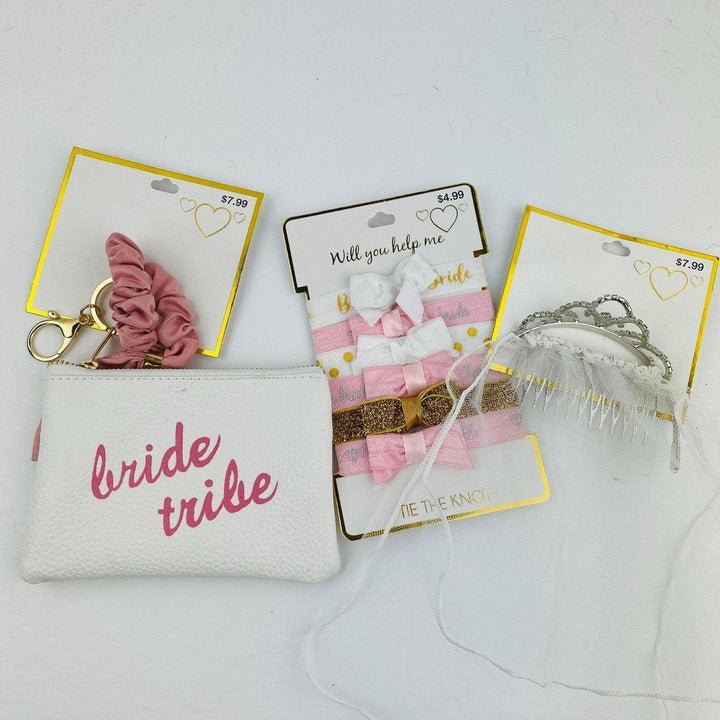 Bridal Bride Hair Ties Pouch With Scrunchie Hair Comb Shower Party Favors Lot - Suthern Picker