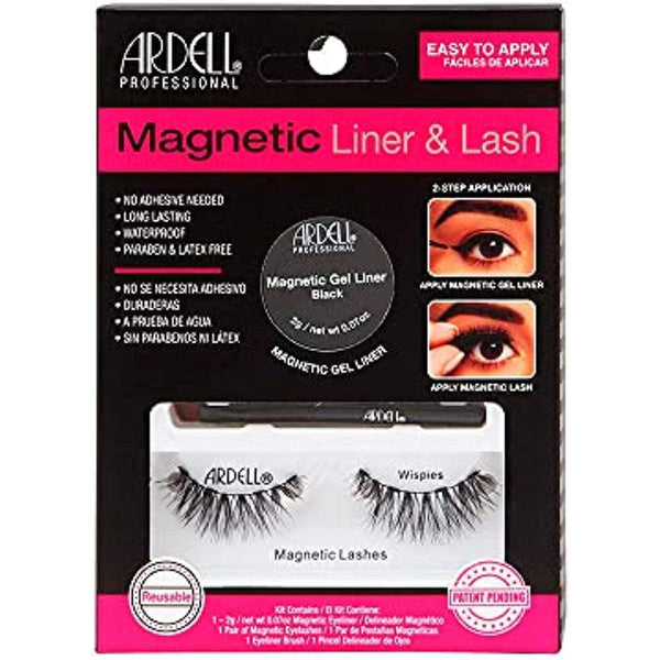 Ardell Magnetic Gel EyeLiner & False Lashes Wispies Black 1 set - Suthern Picker