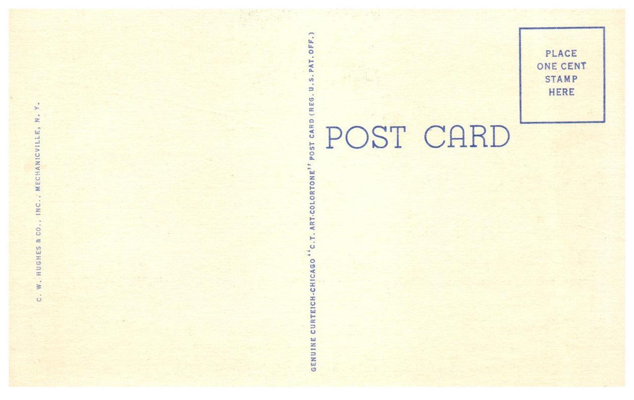 South View Battle Monument Church Tower Vintage Postcard Linen Bennington Vt - Suthern Picker