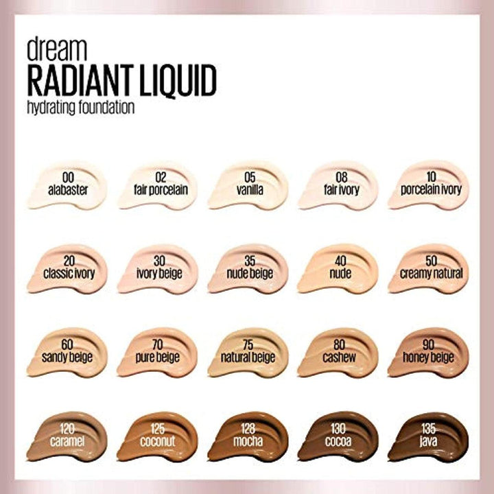 Maybelline Dream Radiant Liquid Medium Coverage Liquid Foundation 128 Mocha - Suthern Picker