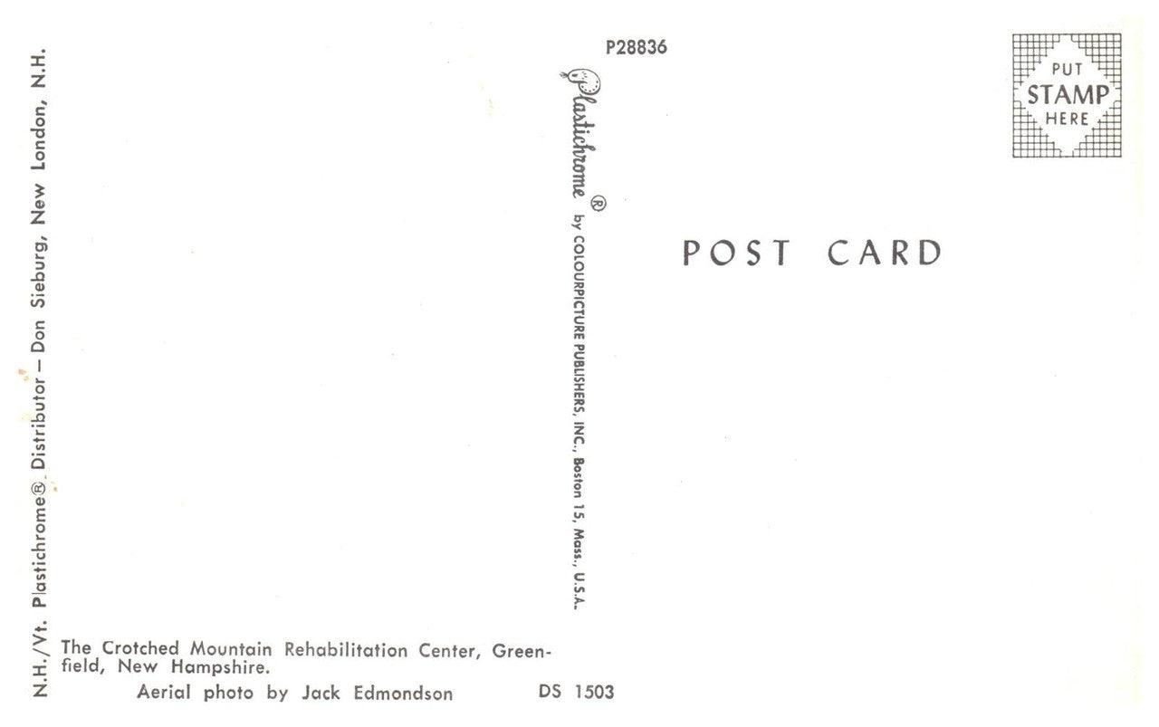 Crotched Mountain Rehabilitation Ctr Vintage Postcard Greenfield New Hampshire - Suthern Picker