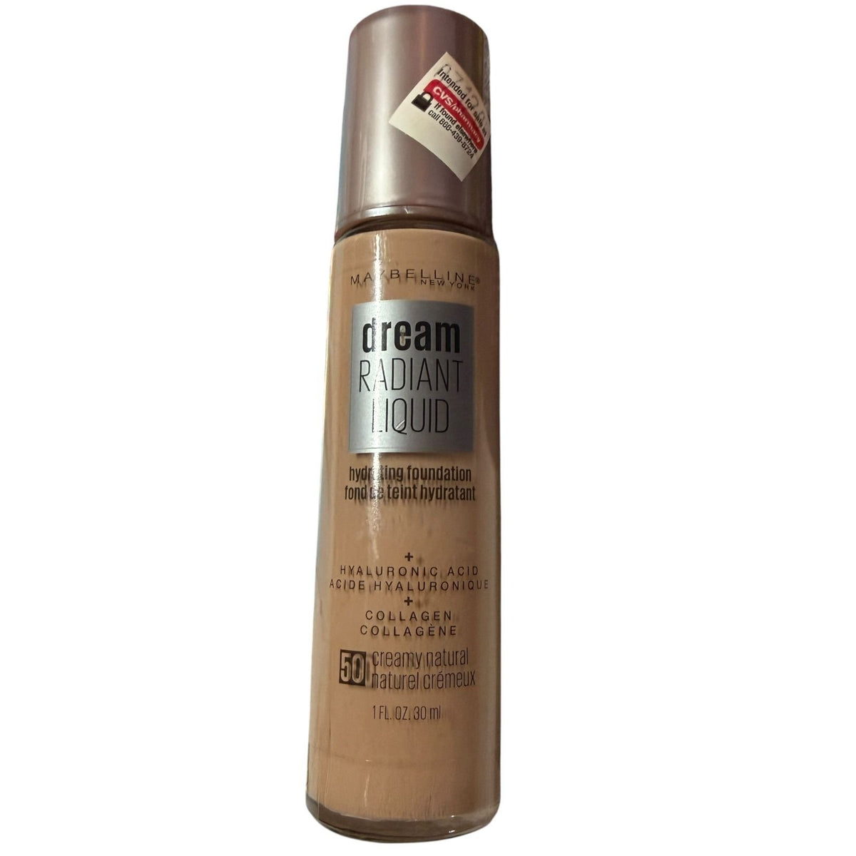 Maybelline Dream Radiant Liquid Foundation Hyaluronic Acid 50 Creamy Natural