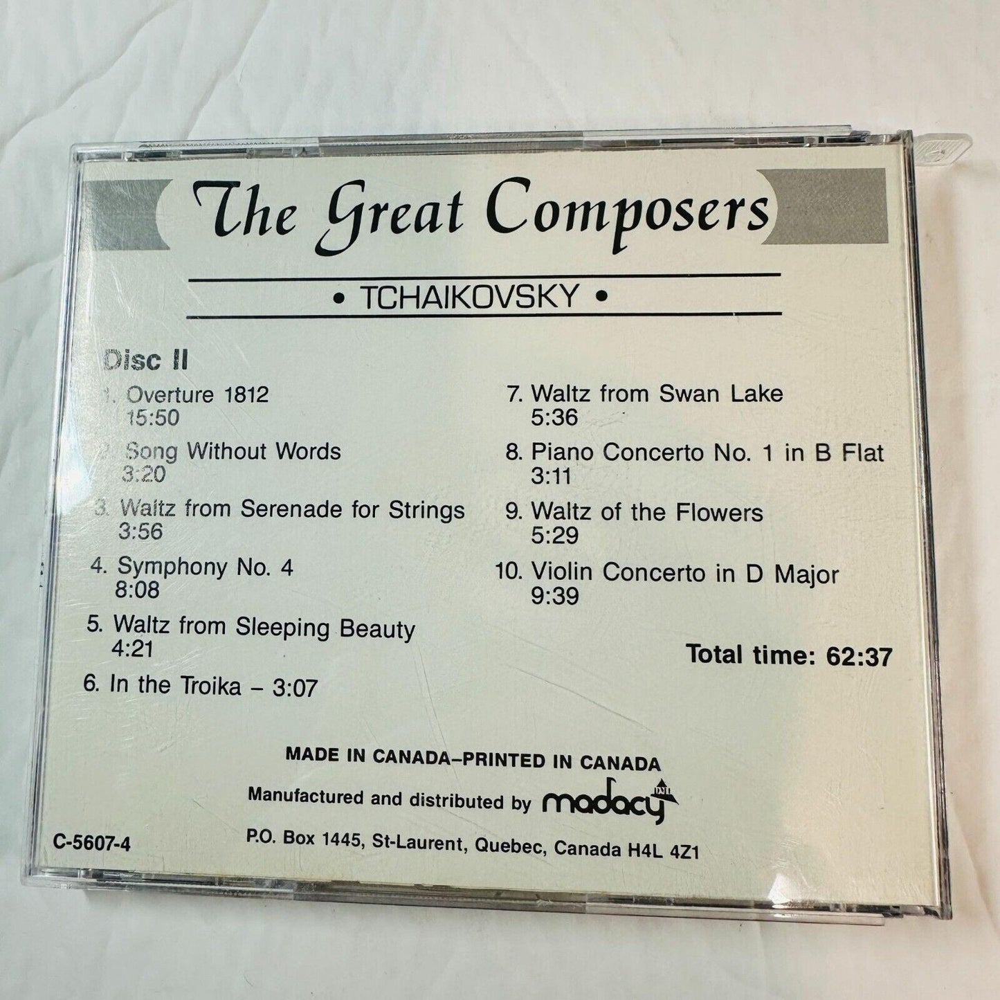 The Great Composers Tchaikovsky Vol. 4 Classical Music Audio CD