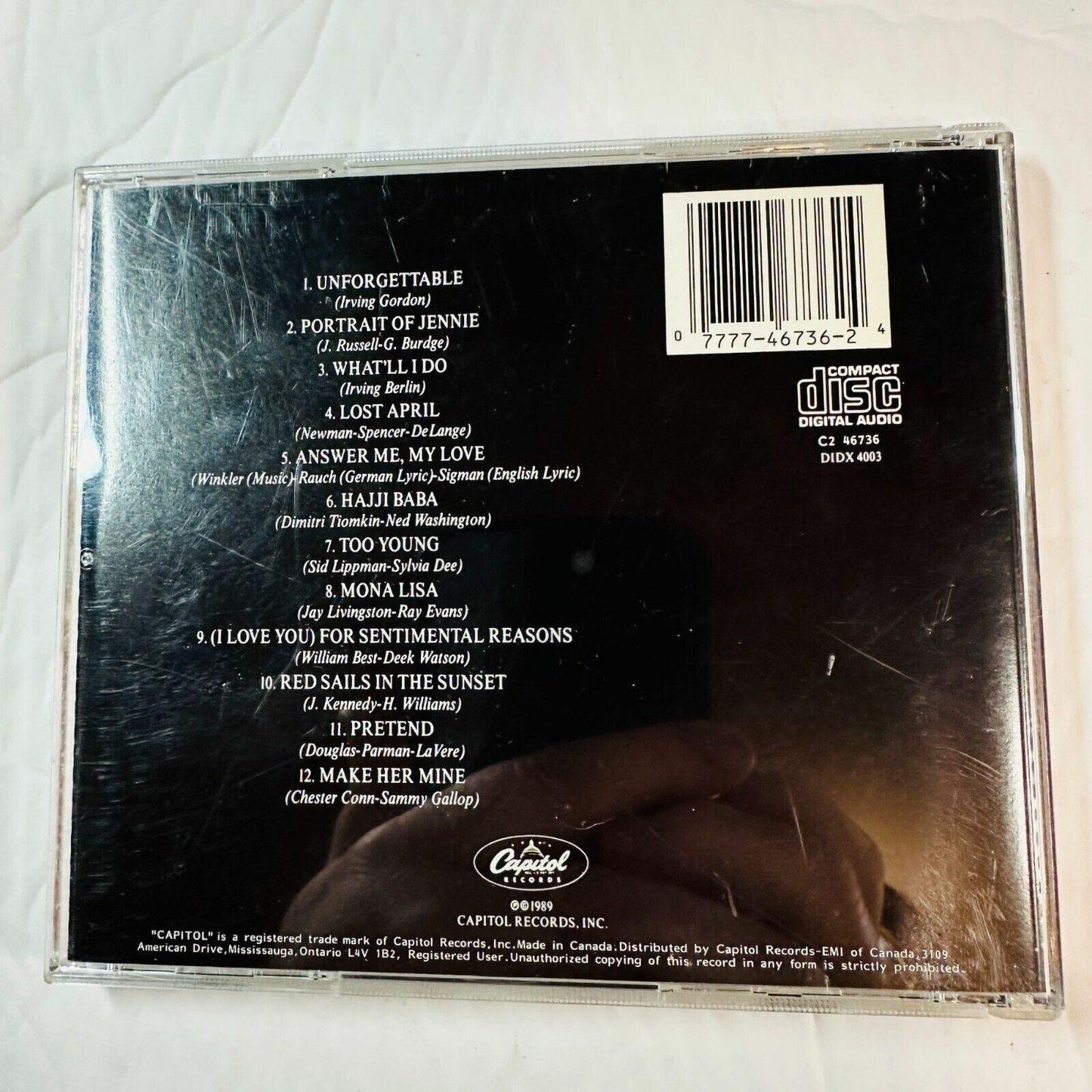 Nat King Cole Unforgettable CD Album By Capitol Records