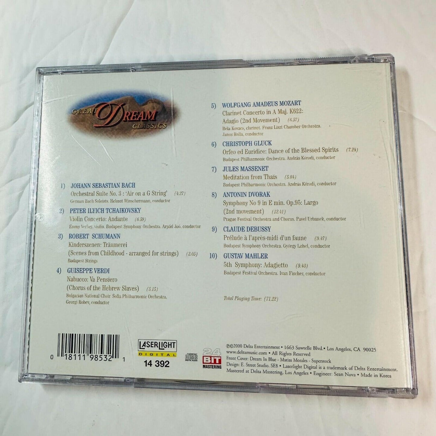 Great Dream Classics CD Includes Mahlers 5th Symphony & More By Laserlight 2000