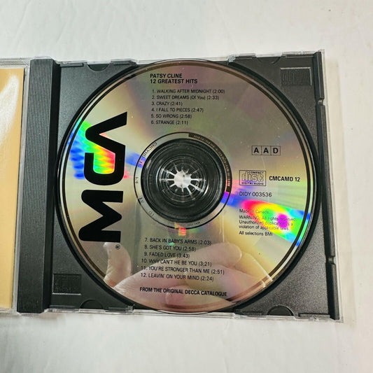 Patsy Cline 12 Greatest Hits CD Album Original Decca MCA Records
