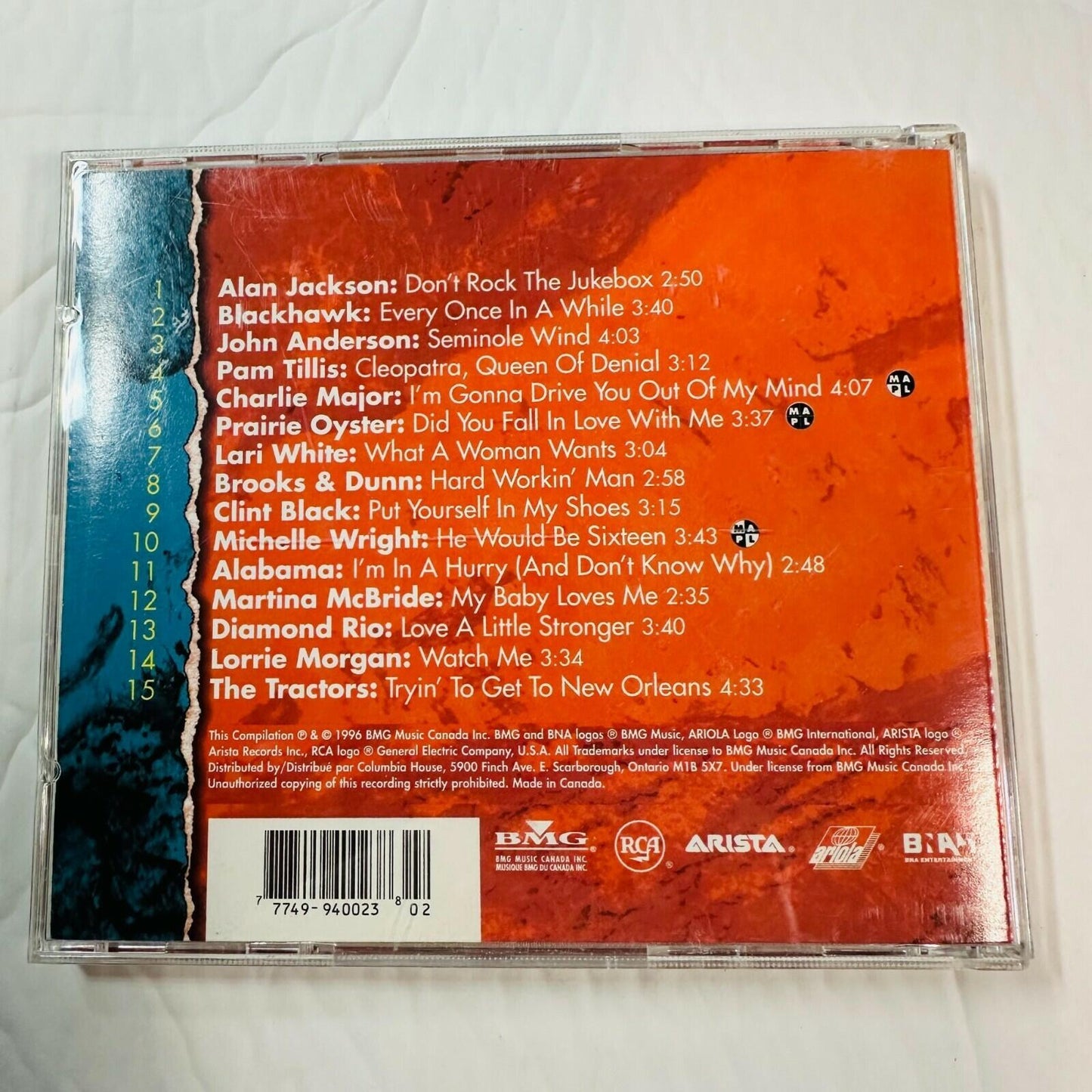 The Best Of Country Heat Music CD BMG RCA Alan Jackson Lari White Alabama