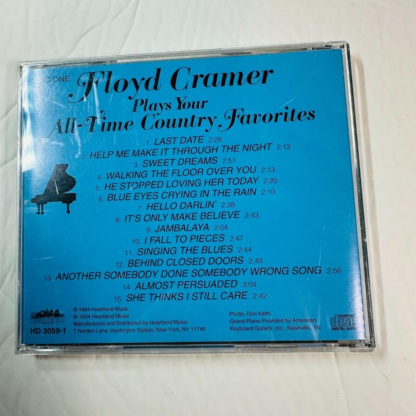 Floyd Cramer "Plays Your All-Time Country Favorites" CD Disc One 1994