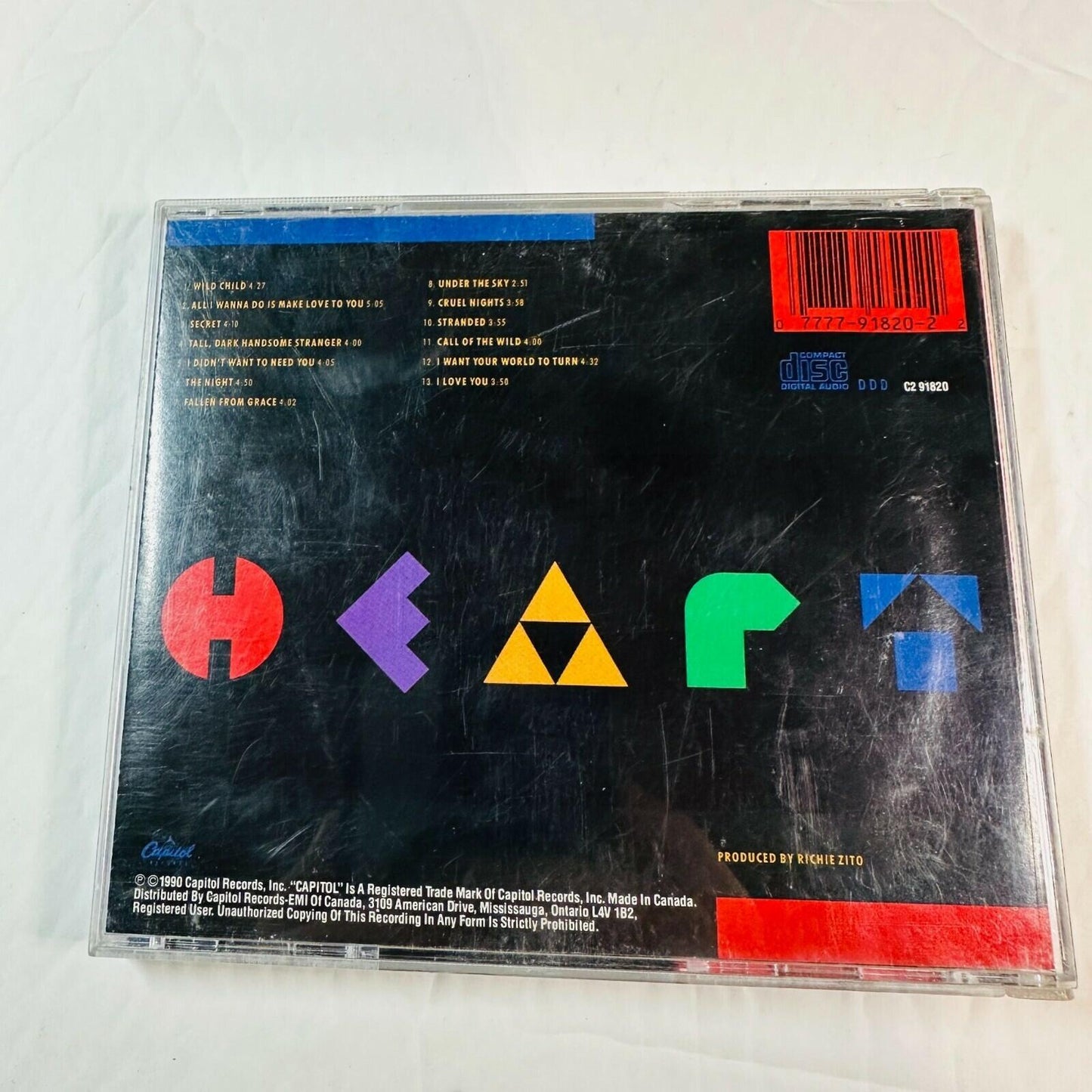 Heart "Brigade" CD Album 1990 Rock Music Jewel Case Original Artwork