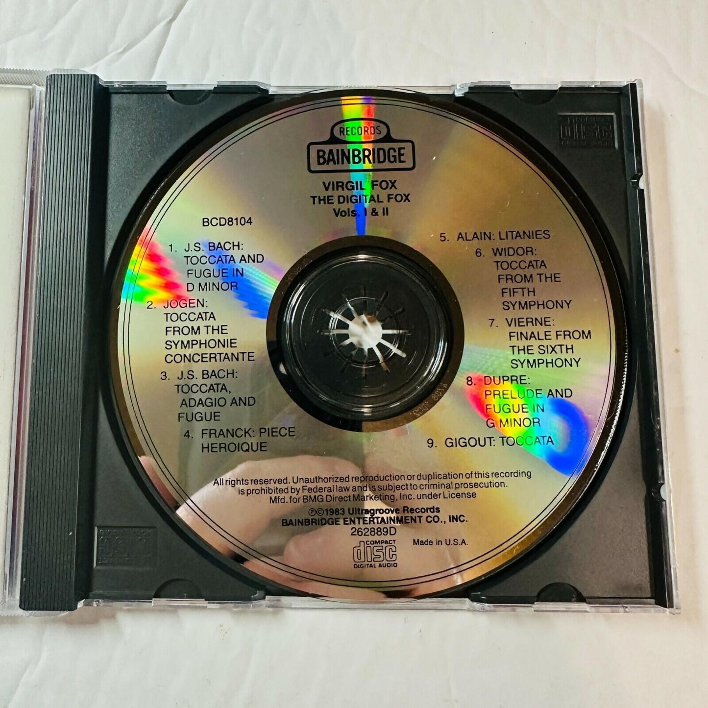 The Digital Fox Volume 1 & 2 By Virgil Fox CD 1983 Live Digital Recording