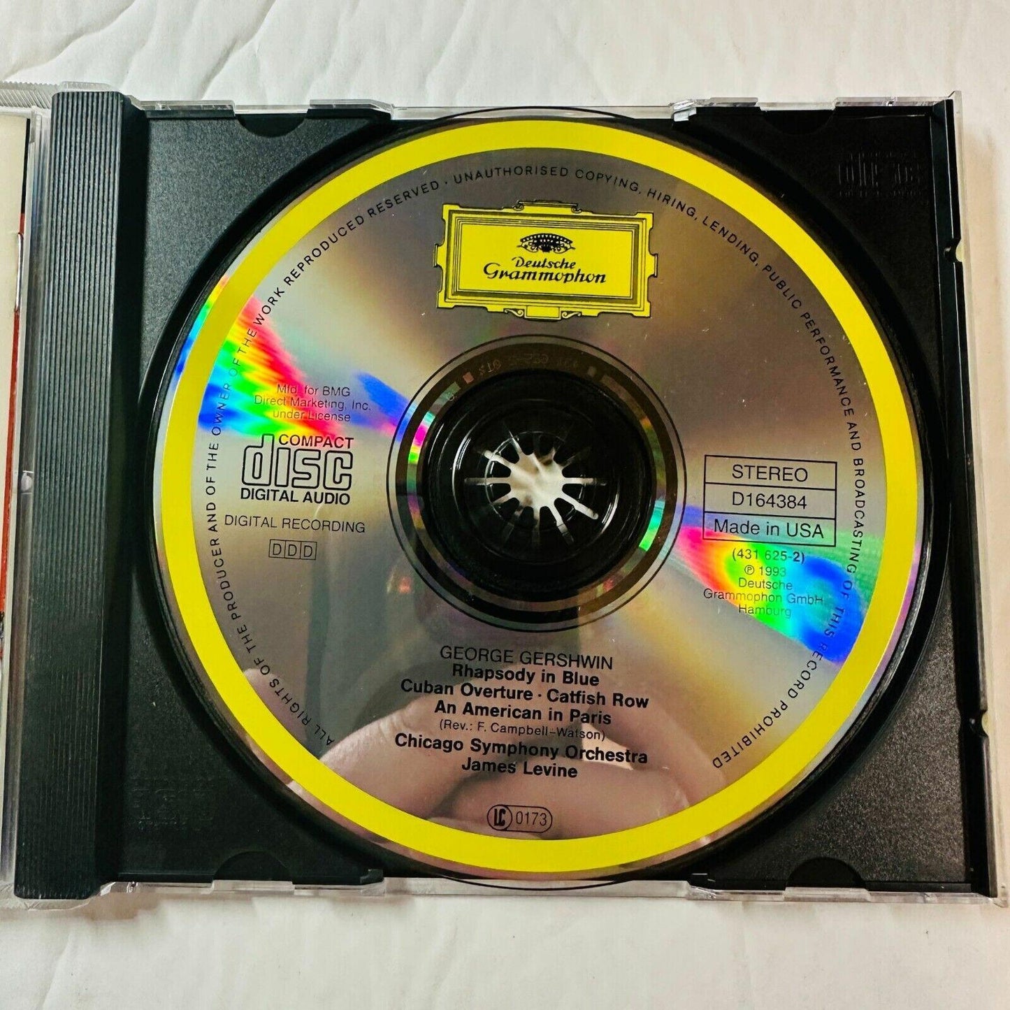 George Gershwin Rhapsody In Blue CD By Deutsche Grammophon With Chicago Symphony