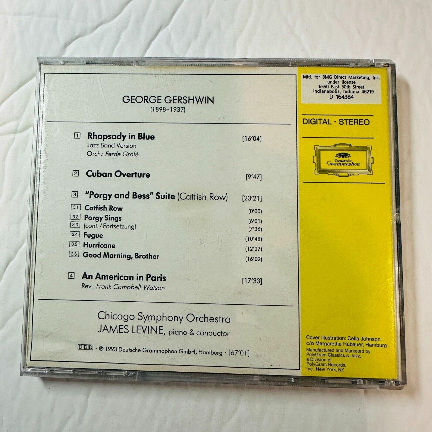 George Gershwin Rhapsody In Blue CD By Deutsche Grammophon With Chicago Symphony