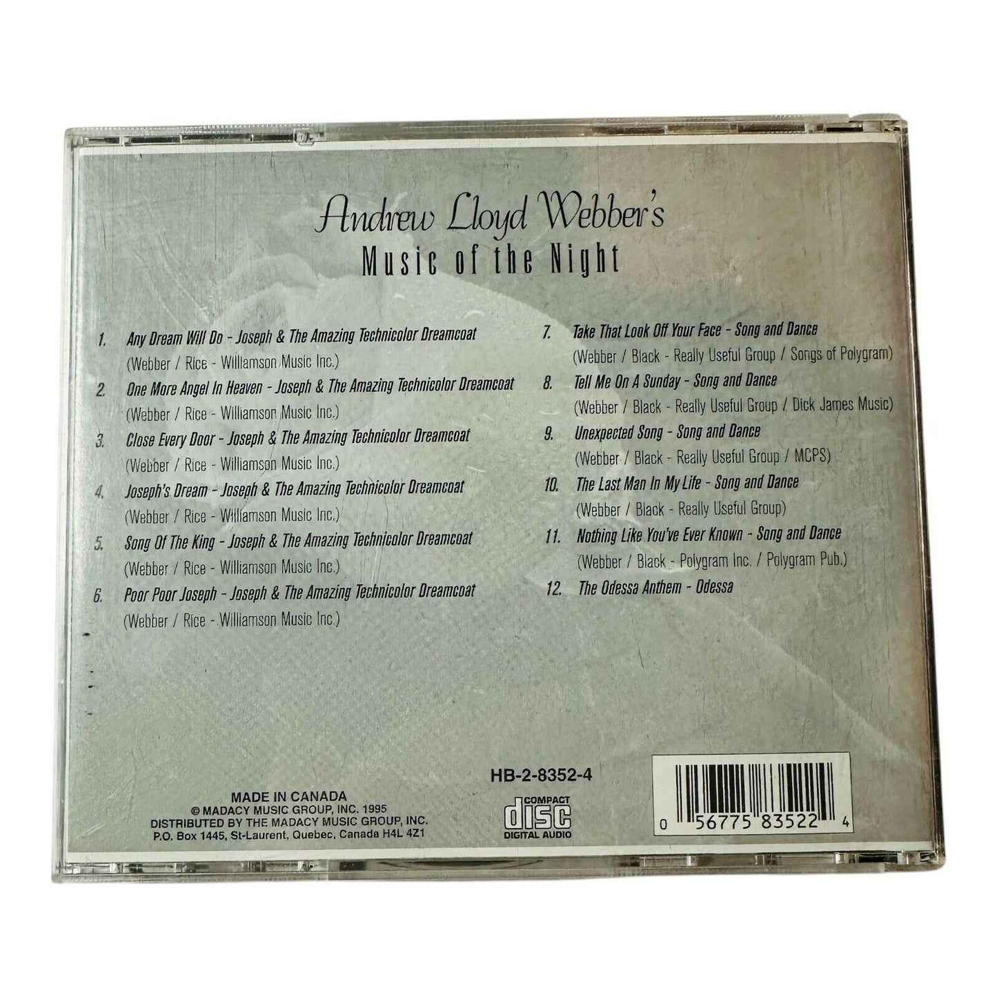 Andrew Lloyd Webber "Music Of The Night" CD Disc 4 HB-2-8352-4