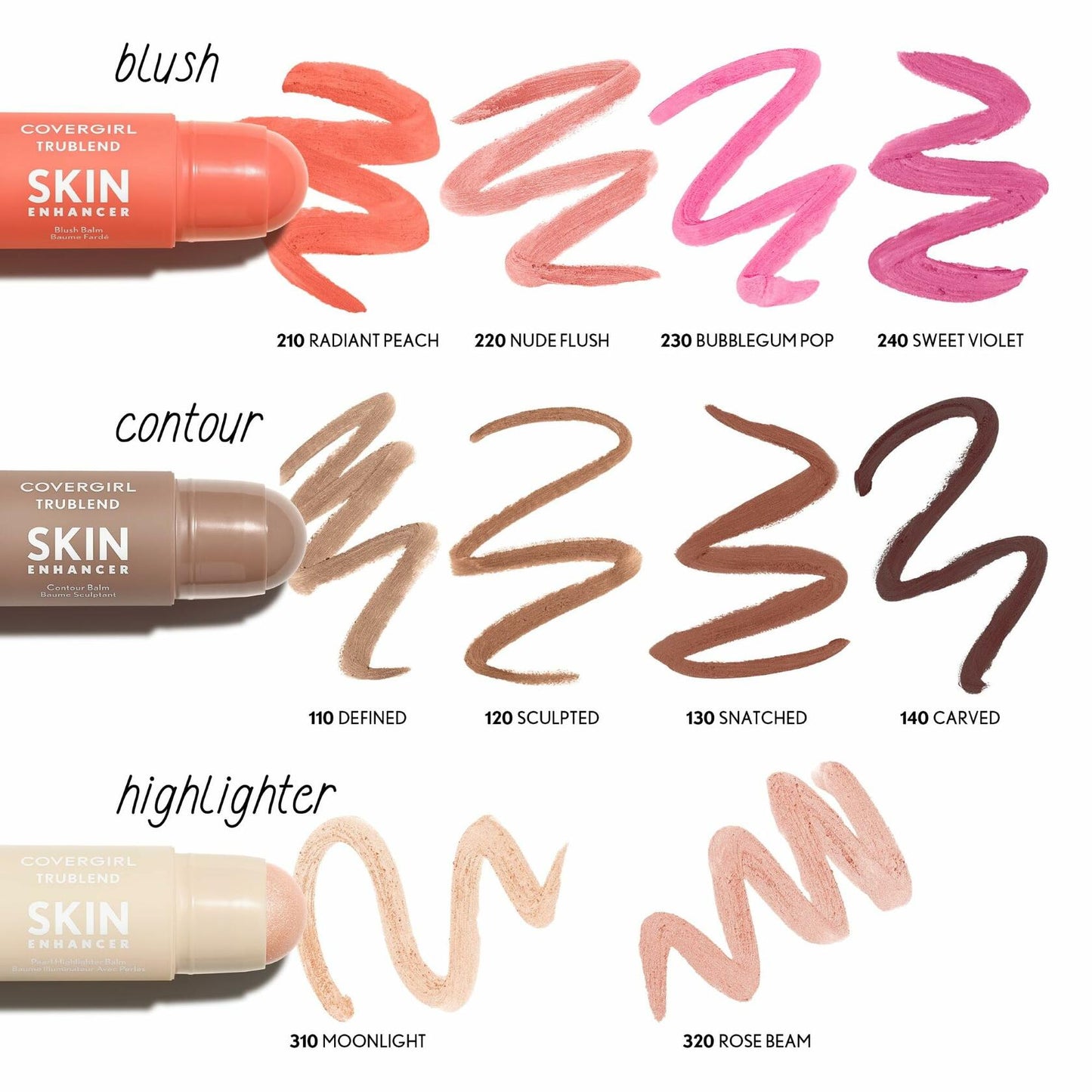 CoverGirl Trublend Skin Enhancer Blush Balm Stick 240 Sweet Violet 0.21oz