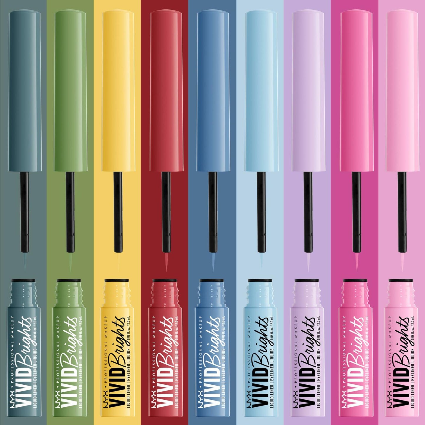 NYX PROFESSIONAL MAKEUP Vivid Brights Liquid Eyeliner Precise Tip Ghosted Green