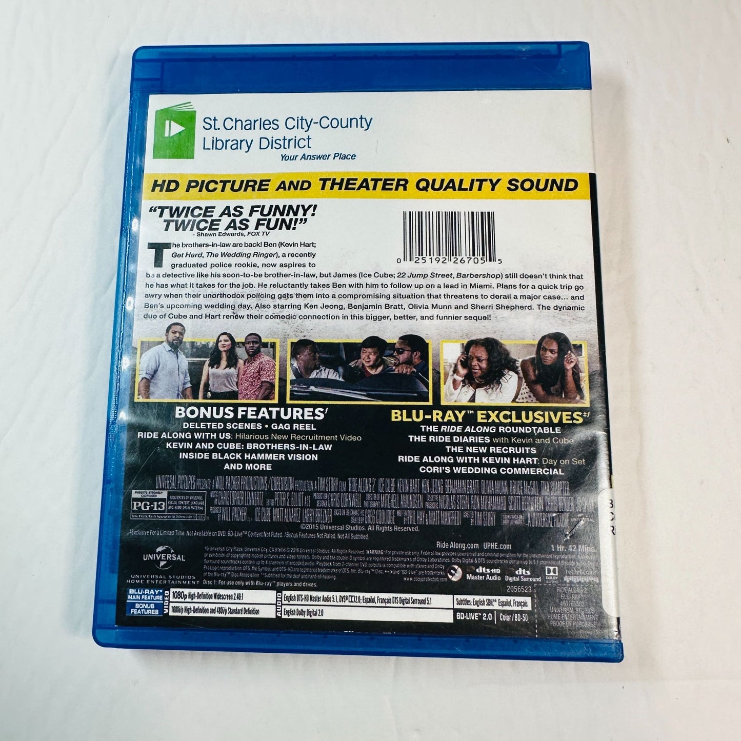 Ride Along 2 Blu-ray With Ice Cube & Kevin Hart